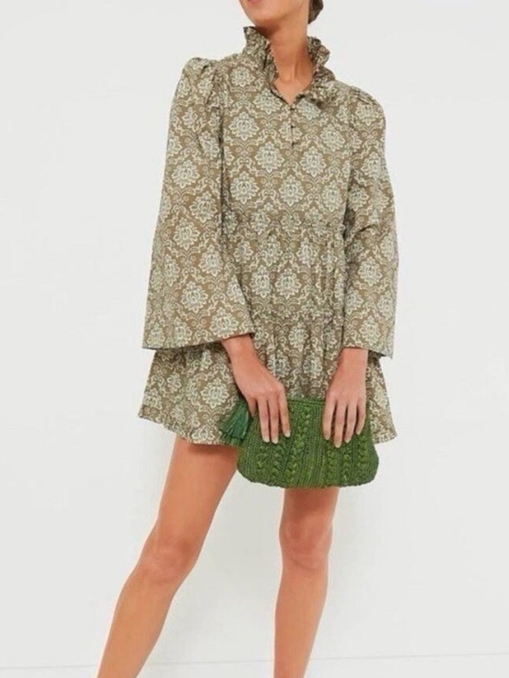 Hyacinth House Moss Printed Russell Mini Olive Dress Tuckernuck NWT medium